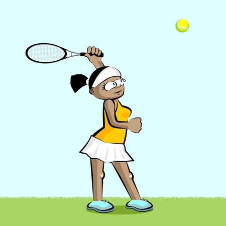 Female Tennis player. Conceptual illustration about female tennisのイラスト素材