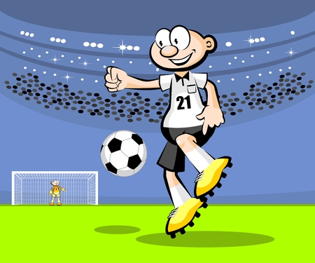 Cartoon Soccer player. Conceptual vector illustration.のイラスト素材