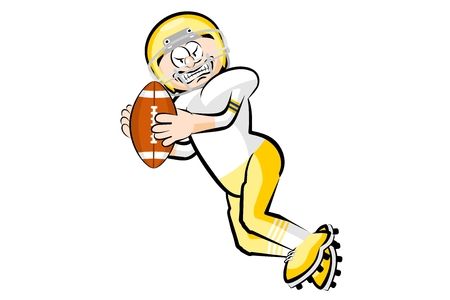 American Footbal Player in cartoon style. Conceptual vector illustrations.のイラスト素材