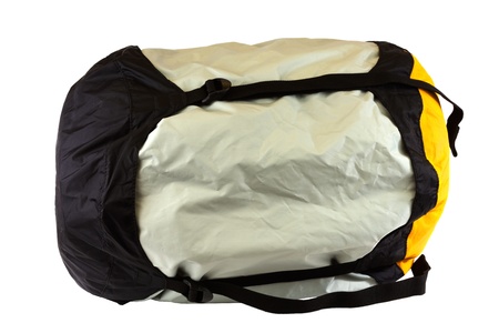 Sleeping bag isolated on a white background の写真素材