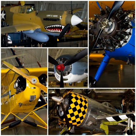 Collage of photos depicting various airplanes.のeditorial素材