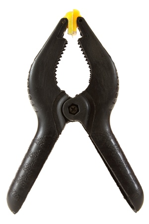 Spring clamp isolated on a white background の写真素材