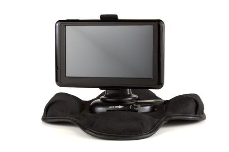 Satellite navigation system isolated on a white background.の写真素材