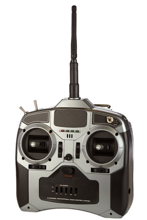 Radio control transmitter isolated on a white background.の写真素材