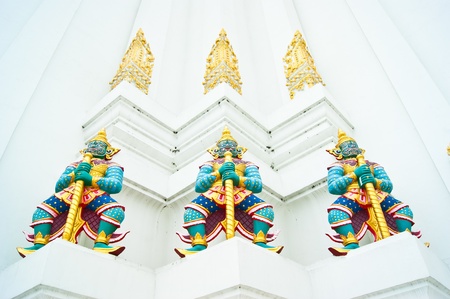 sculpture giant  in temple of bangkok,thailandの写真素材