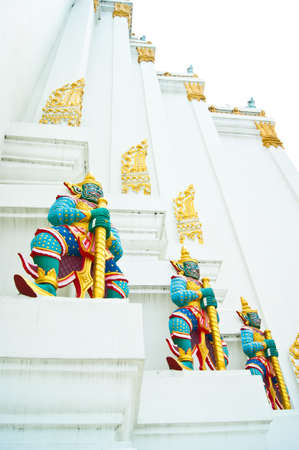 sculpture giant  in temple of bangkok,thailandの写真素材