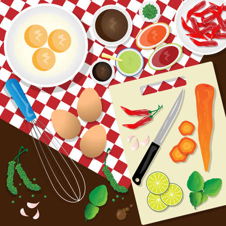 prepare ingredient for cooking deliciousの写真素材