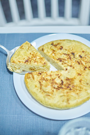 Typical Spanish dish, potato and onion omelette