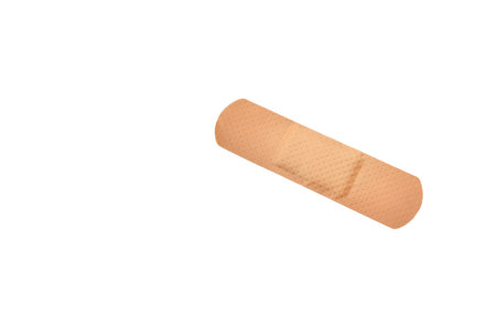 Brown medical band on white background, healthの写真素材