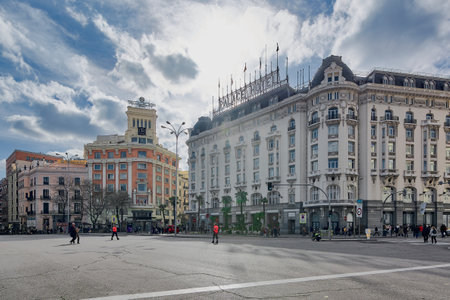 MADRID SPAIN - September 5, 2023: The Westin Palace Madrid. The Palace Hotel is a luxury hotel located at Centro in Madrid, Spain.のeditorial素材