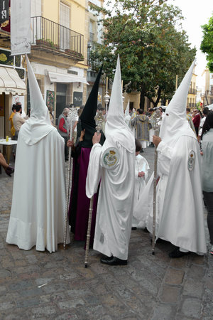 Jerez de la Frontera, Spain - September 8, 2023: Brotherhood of Nazarenes of Jerez de la Frontera...