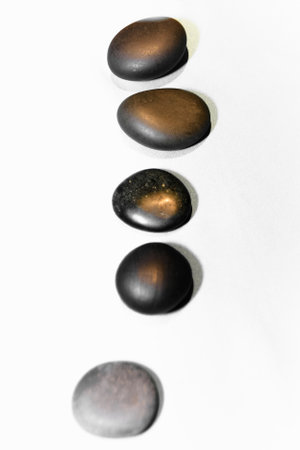 Meditation stones on tranquil white backgroundの写真素材