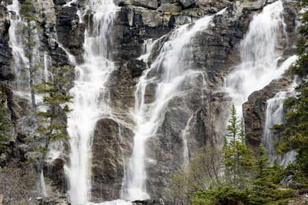 Tangle Creek Waterfalls in Jasper National Park.の写真素材