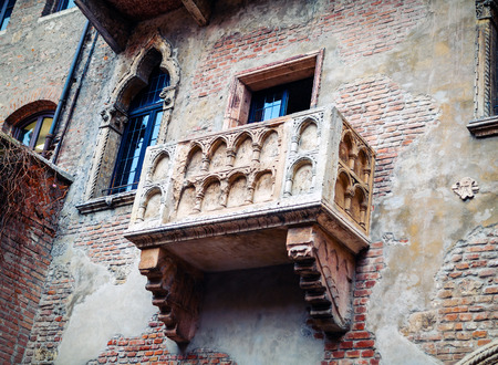 Juliet's balcony in Verona, Italyの写真素材