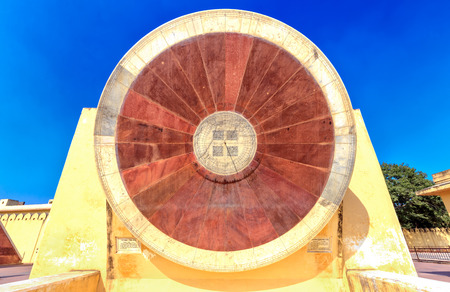 Astronomical instruments at Jantar Mantar observatory, Jaipur, India, Asiaの写真素材