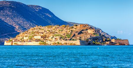 Spinalonga island, Mirabello Bay, Mediterranean sea, Crete, Greece.のeditorial素材