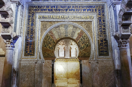 Cordoba, Andalucia, Spain - March 13, 2018:  Interior of Great Mosque of Cordoba and the Mezquita, Cathedral of Our Lady of the Assumption in Historic centre of Cordoba.のeditorial素材