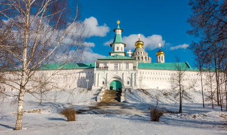 NEW JERUSALEM, ISTRA, RUSSIA - MARCH 9, 2019: Resurrection Cathedral of the New Jerusalem Monastery,...