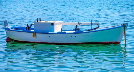Fishing boat off the coast of Crete, Elounda, Mirabello Bay,
Greeceの写真素材