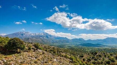 View of the Lassithi Plateau on the island of Crete, Greeceの写真素材