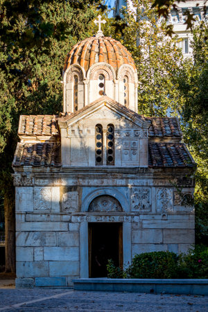 Church Theotokos Gorgoepikoos and Agios Eleytherios Athens, Greece. This church is from the 12th century.の写真素材