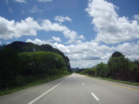 beatiful southern road, Thailandの写真素材