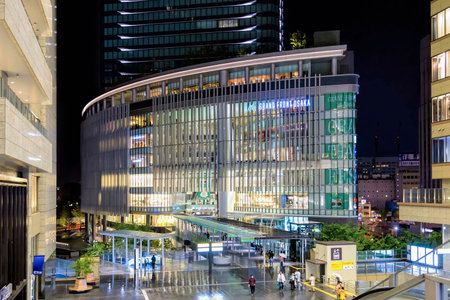 Osaka, Japan - April 29, 2014: View of Grand Front Osaka commercial complex. Grand Front is a large...
