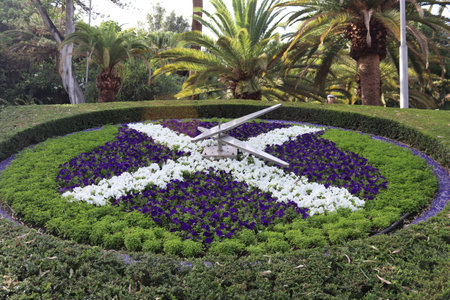 Santa Cruz de Tenerife, Canary Islands, Spain: Flower clock in Parque Garcia Sanabria, Santa Cruz de Tenerife, Tenerife Islands, Spain.の写真素材