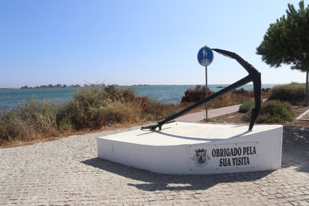 Old Anchor in Santa Luzia, Portugalの写真素材