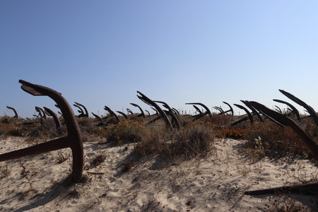 Anchor Cemetery at Praia do Barril, Tavira, Portugal