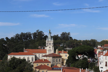 Sintra Town Hall with its iconic neo-Manueline tower, Portugal.の写真素材