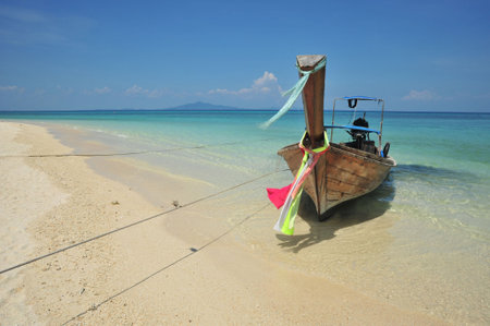 Boat in  Beach ,bamboo Island.krabi, South of Thailand