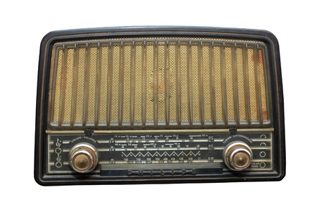 vintage radio isolated on the white background の写真素材