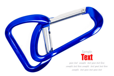 Two carbines for the insurance are linked together on a white background. の写真素材