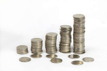 coin money background / money stack / thai bath の写真素材