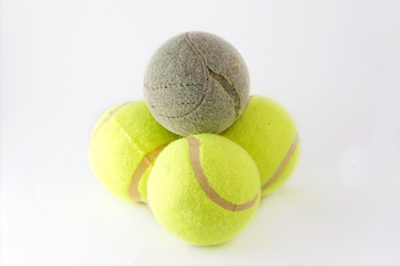 Tennis ball isolated on white. の写真素材
