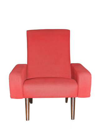 Image of a red chair on white の写真素材