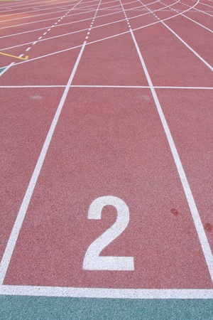 Numbered Running Tracks Of A Stadium の写真素材