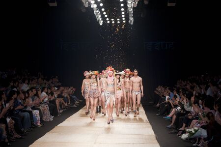 THAILAND -MAR 24 : A model is walking the runway at Issue collection presentation for Fashion Networking during Bangkok International Fashion Week 2011 on March 24, 2011 in Bangkok,Thailand のeditorial素材