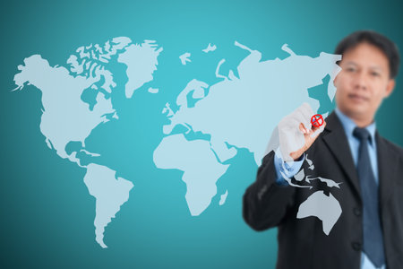 hand drawing in a whiteboard の写真素材