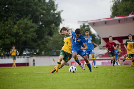 BANGKOK, THAILAND - SEPTEMBER 12 : AFC U16 Championship 201, between Thailand vs Australia on September 12, 2011 at Thebhussadin Stadium in Bangkok, Thailand のeditorial素材