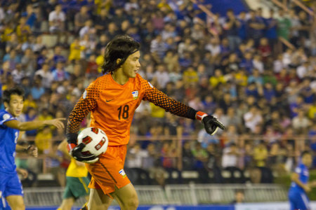 FIFA World Cup 2014 between Thailand (B) and Australia (Y) at Supachalasai National Stadium on November 15, 2011 in Bangkok, Thailand のeditorial素材