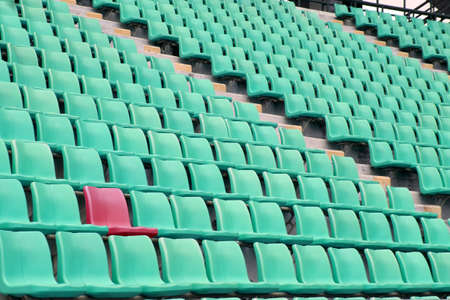 Bright red stadium seats の写真素材