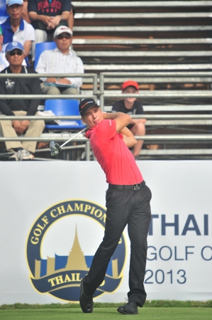 CHONBURI - DECEMBER 14 : Elias Bertheussen
 in aciton during Thailand Golf Championship 2013 at Amata Spring Country Club on December 14, 2013 in Chonburi, Thailand. のeditorial素材