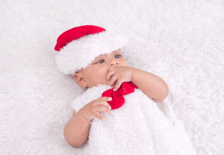 bright portrait of adorable baby の写真素材