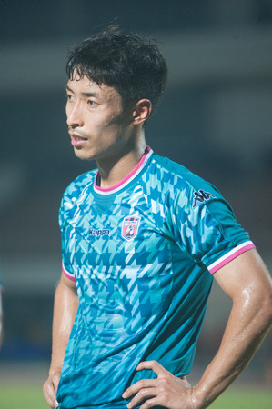 BANGKOK THAILAND-MARCH 26  Thai Premier League Bangkok United and Chainat FC at Thai-Japanese Stadiumon March 26,2014 in Thailand のeditorial素材