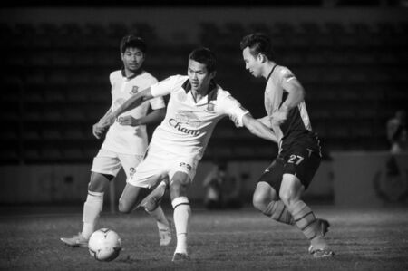 BANGKOK THAILAND-JUNE 25: Thai Premier League Bangkok United and Army United at Thai-Japanese Stadiumon June,2014 in Thailand のeditorial素材