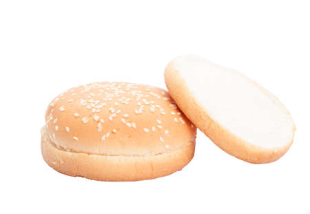 Hamburger closeup on brown backgroundの写真素材