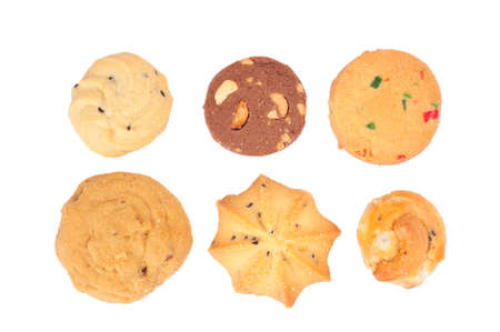 cookies in stack isolated on white の写真素材