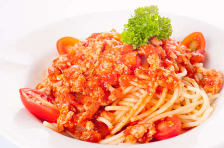 thai cuisine or thai food,plate of spaghetti with meat sauce,The healthy popular flavors of Thailand. Surf along the plateの写真素材
